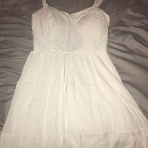 Strapless white sun dress